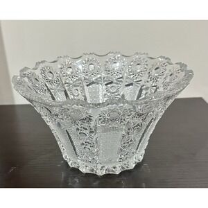 Antique Bohemia Czech Hand Cut 8" Flare Bowl Queen Lace 500PK 24% Lead Crystal